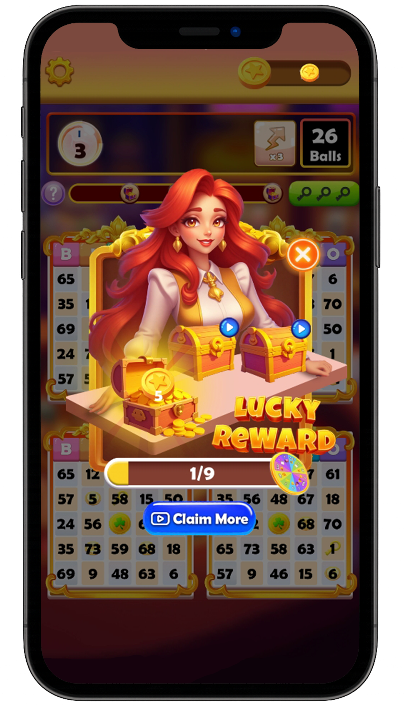 Click on the same number to obtain gold coins.